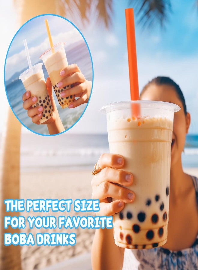 Haundry 100 Pcs Jumbo Smoothie Boba Straws, Colorful Disposable Plastic Straws, Wide-Mouthed Milkshake Straw, Individually Wrapped Straw for Bubble Tea & Thick Beverages, Parties(0.43" Wide X 9.53" Long) - Image 3